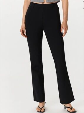 Quince Ultra Stretch Ponte Bootcut Pants Black Petite Medium